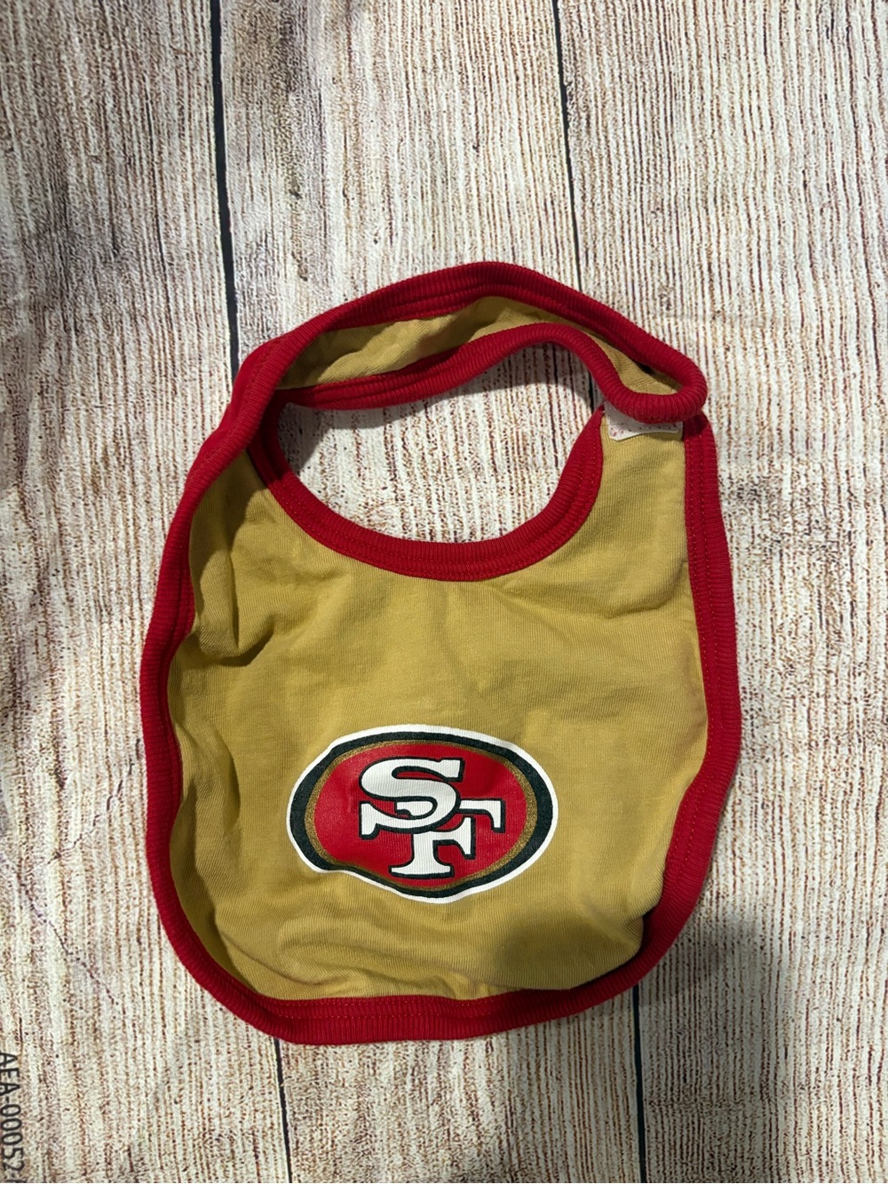 San Francisco 49ers Baby Bib - Gold with Red Trim